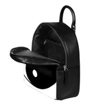 Black And White Yin Yang Symbol Print Leather Backpack