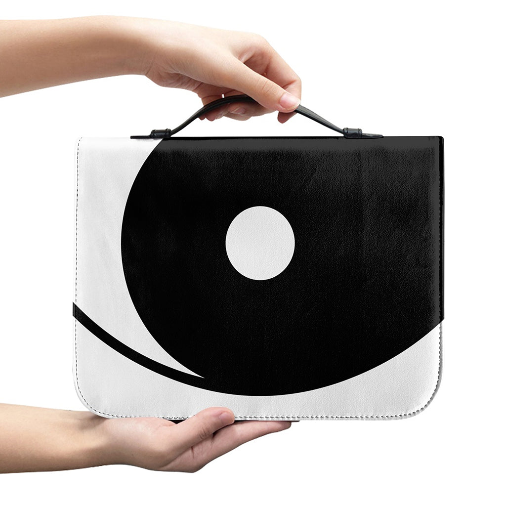 Black And White Yin Yang Symbol Print Leather Bible Cover