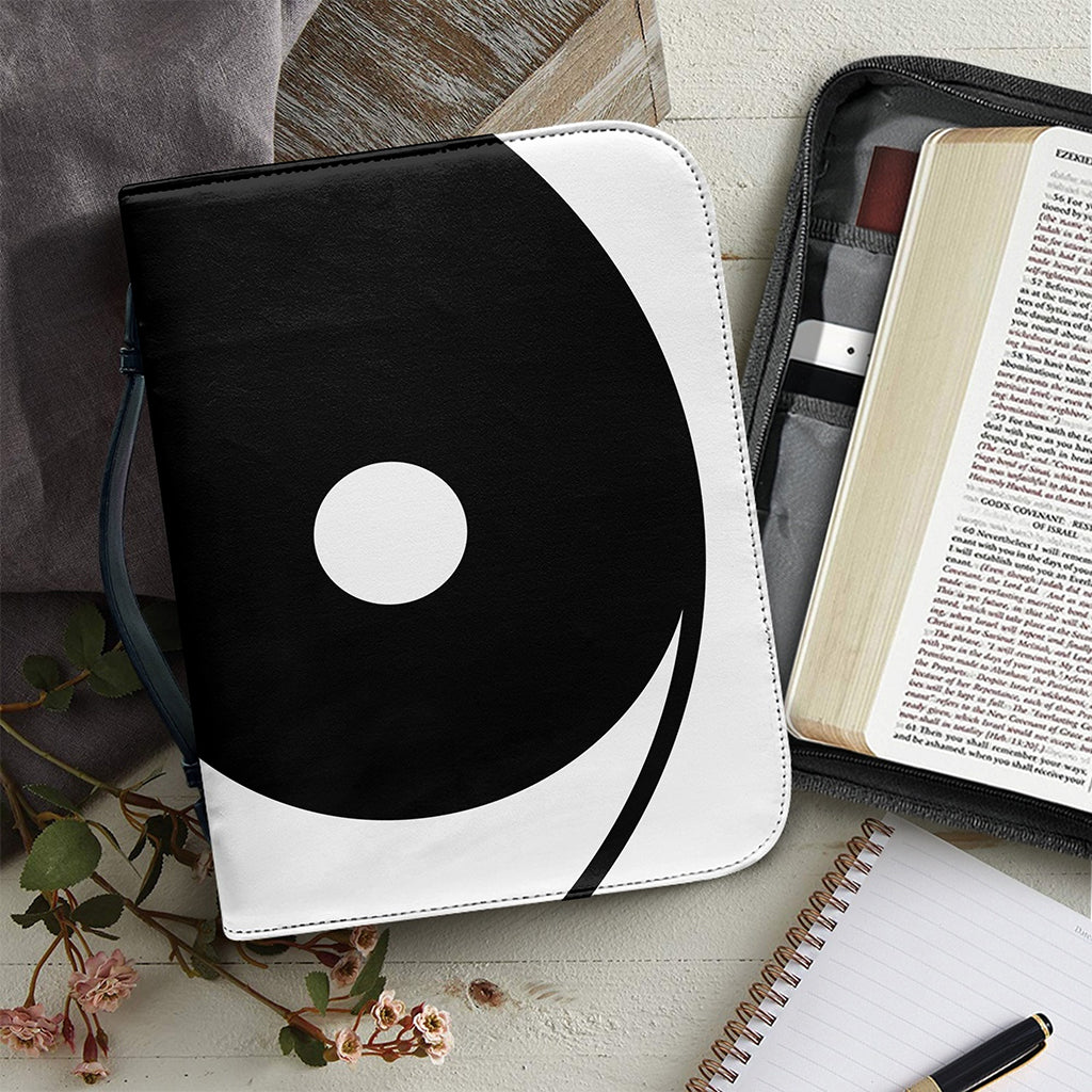 Black And White Yin Yang Symbol Print Leather Bible Cover