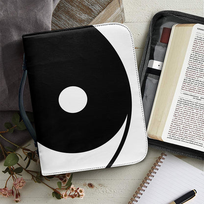 Black And White Yin Yang Symbol Print Leather Bible Cover
