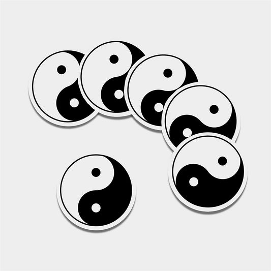 Black And White Yin Yang Symbol Print Leather Coaster Set