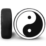 Black And White Yin Yang Symbol Print Leather Spare Tire Cover