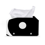Black And White Yin Yang Symbol Print Leather Tissue Box Cover