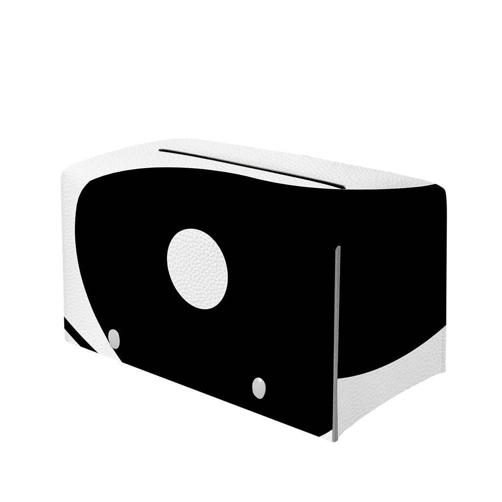 Black And White Yin Yang Symbol Print Leather Tissue Box Cover