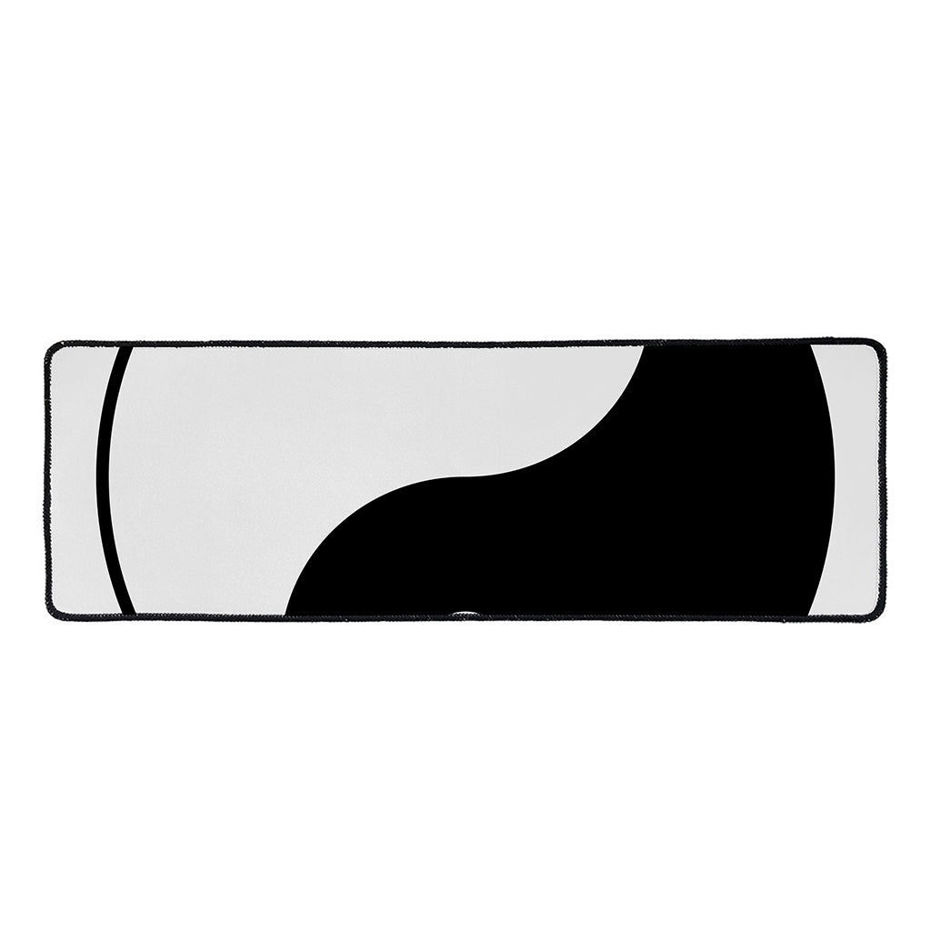 Black And White Yin Yang Symbol Print Long Kitchen Mat