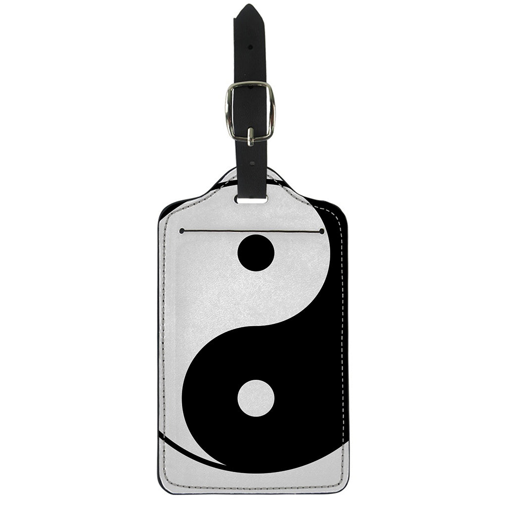 Black And White Yin Yang Symbol Print Luggage Tag