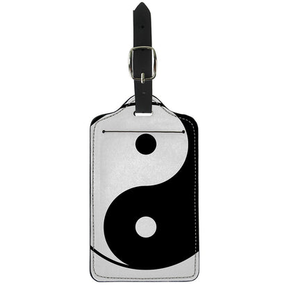 Black And White Yin Yang Symbol Print Luggage Tag