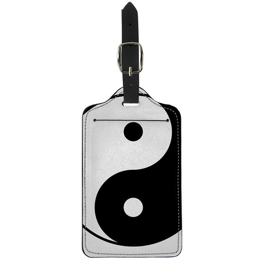 Black And White Yin Yang Symbol Print Luggage Tag