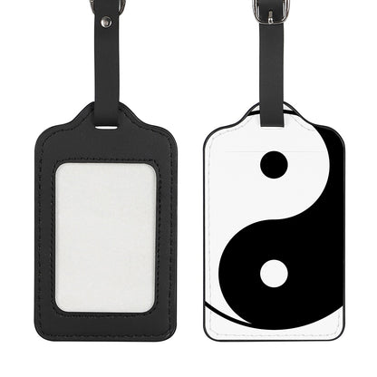Black And White Yin Yang Symbol Print Luggage Tag