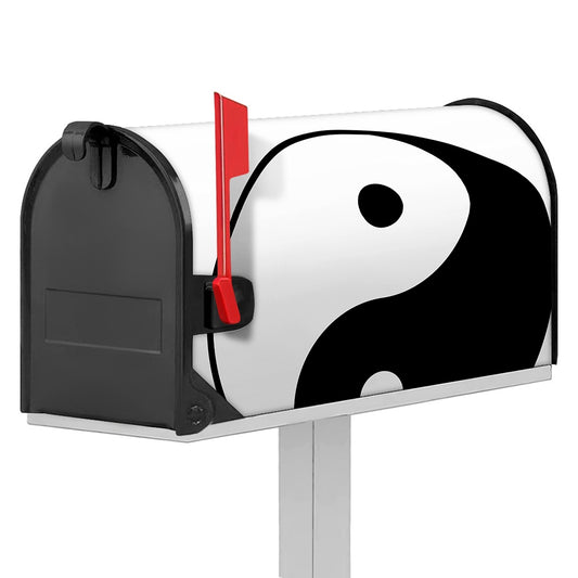 Black And White Yin Yang Symbol Print Mailbox Cover