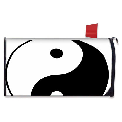 Black And White Yin Yang Symbol Print Mailbox Cover