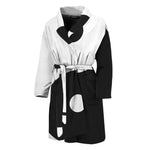 Black And White Yin Yang Symbol Print Men's Bathrobe