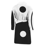 Black And White Yin Yang Symbol Print Men's Bathrobe