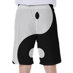 Black And White Yin Yang Symbol Print Men's Beach Shorts