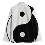 Black And White Yin Yang Symbol Print Men's Blazer