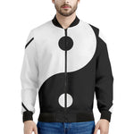 Black And White Yin Yang Symbol Print Men's Bomber Jacket