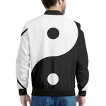 Black And White Yin Yang Symbol Print Men's Bomber Jacket