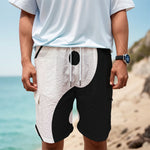 Black And White Yin Yang Symbol Print Men's Cargo Shorts