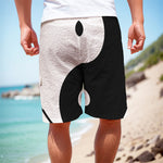 Black And White Yin Yang Symbol Print Men's Cargo Shorts