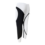 Black And White Yin Yang Symbol Print Men's Compression Pants