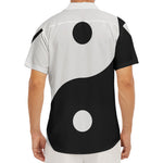 Black And White Yin Yang Symbol Print Men's Deep V-Neck Shirt