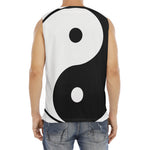 Black And White Yin Yang Symbol Print Men's Fitness Tank Top