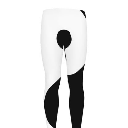 Black And White Yin Yang Symbol Print Men's leggings