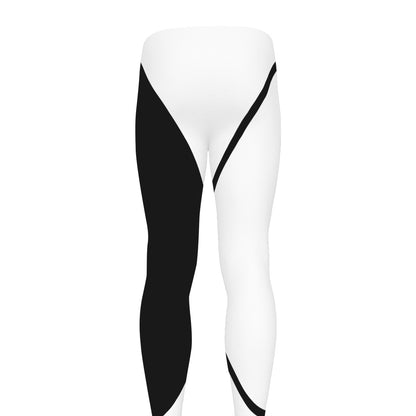 Black And White Yin Yang Symbol Print Men's leggings