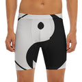 Black And White Yin Yang Symbol Print Men's Long Boxer Briefs