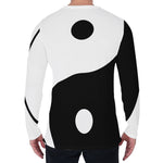 Black And White Yin Yang Symbol Print Men's Long Sleeve T-Shirt