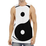 Black And White Yin Yang Symbol Print Men's Muscle Tank Top
