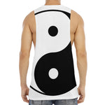 Black And White Yin Yang Symbol Print Men's Muscle Tank Top
