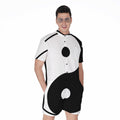 Black And White Yin Yang Symbol Print Men's Romper