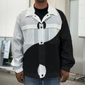 Black And White Yin Yang Symbol Print Men's Shirt Jacket