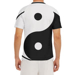 Black And White Yin Yang Symbol Print Men's Short Sleeve Rash Guard