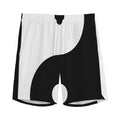 Black And White Yin Yang Symbol Print Men's Athletic Shorts