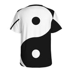 Black And White Yin Yang Symbol Print Men's Sports T-Shirt