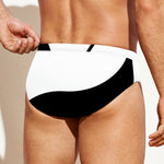 Black And White Yin Yang Symbol Print Men's Swim Briefs