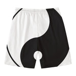 Black And White Yin Yang Symbol Print Men's Swim Trunks