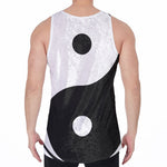 Black And White Yin Yang Symbol Print Men's Velvet Tank Top