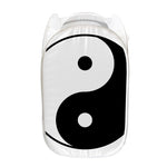 Black And White Yin Yang Symbol Print Mesh Laundry Hamper