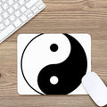 Black And White Yin Yang Symbol Print Mouse Pad