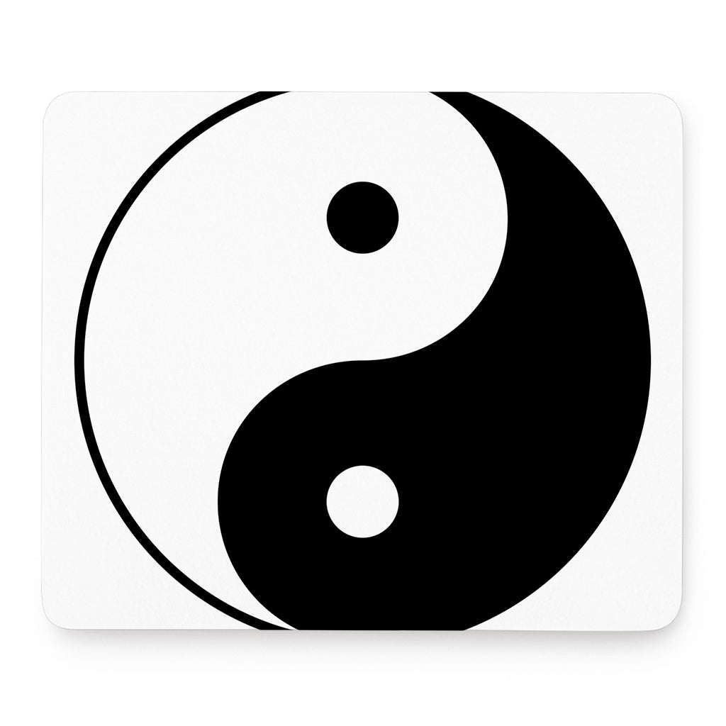 Black And White Yin Yang Symbol Print Mouse Pad