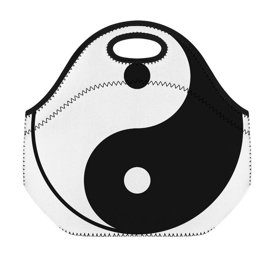 Black And White Yin Yang Symbol Print Neoprene Lunch Bag