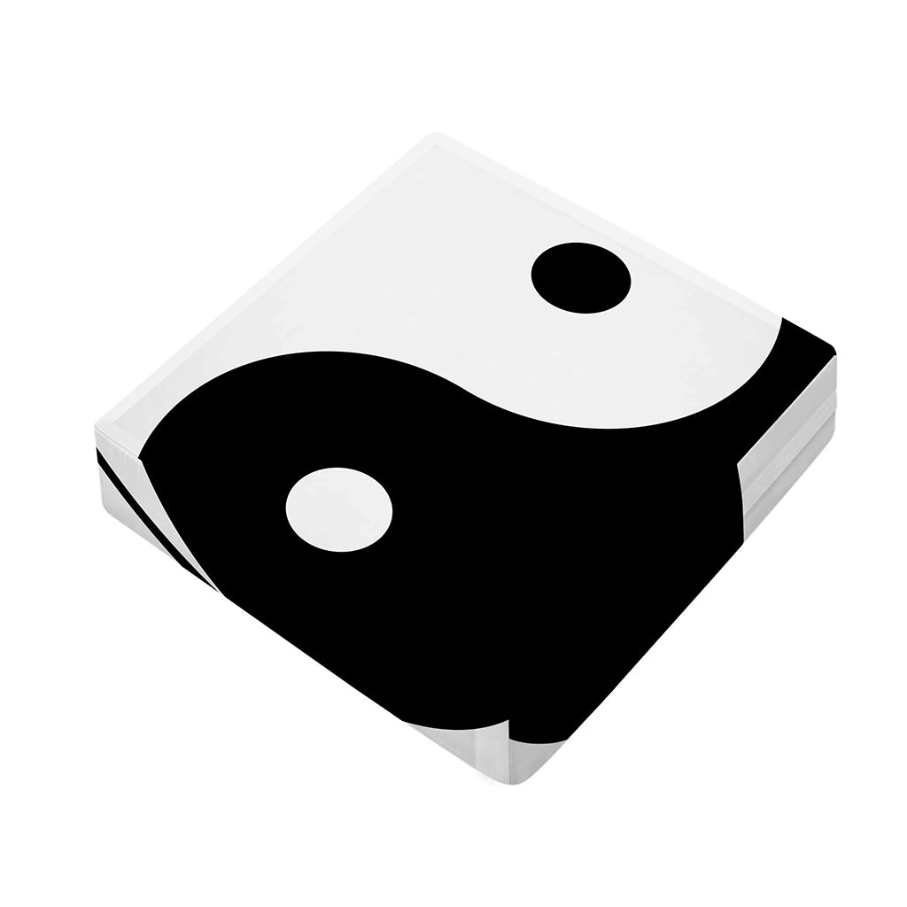 Black And White Yin Yang Symbol Print Outdoor Seat Cushion Cover