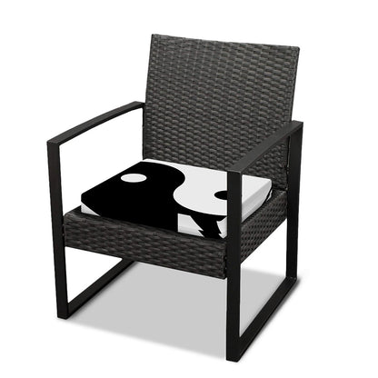 Black And White Yin Yang Symbol Print Outdoor Seat Cushion Cover