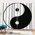 Black And White Yin Yang Symbol Print Pencil Pleat Curtains