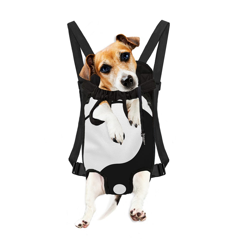 Black And White Yin Yang Symbol Print Pet Carrier Backpack
