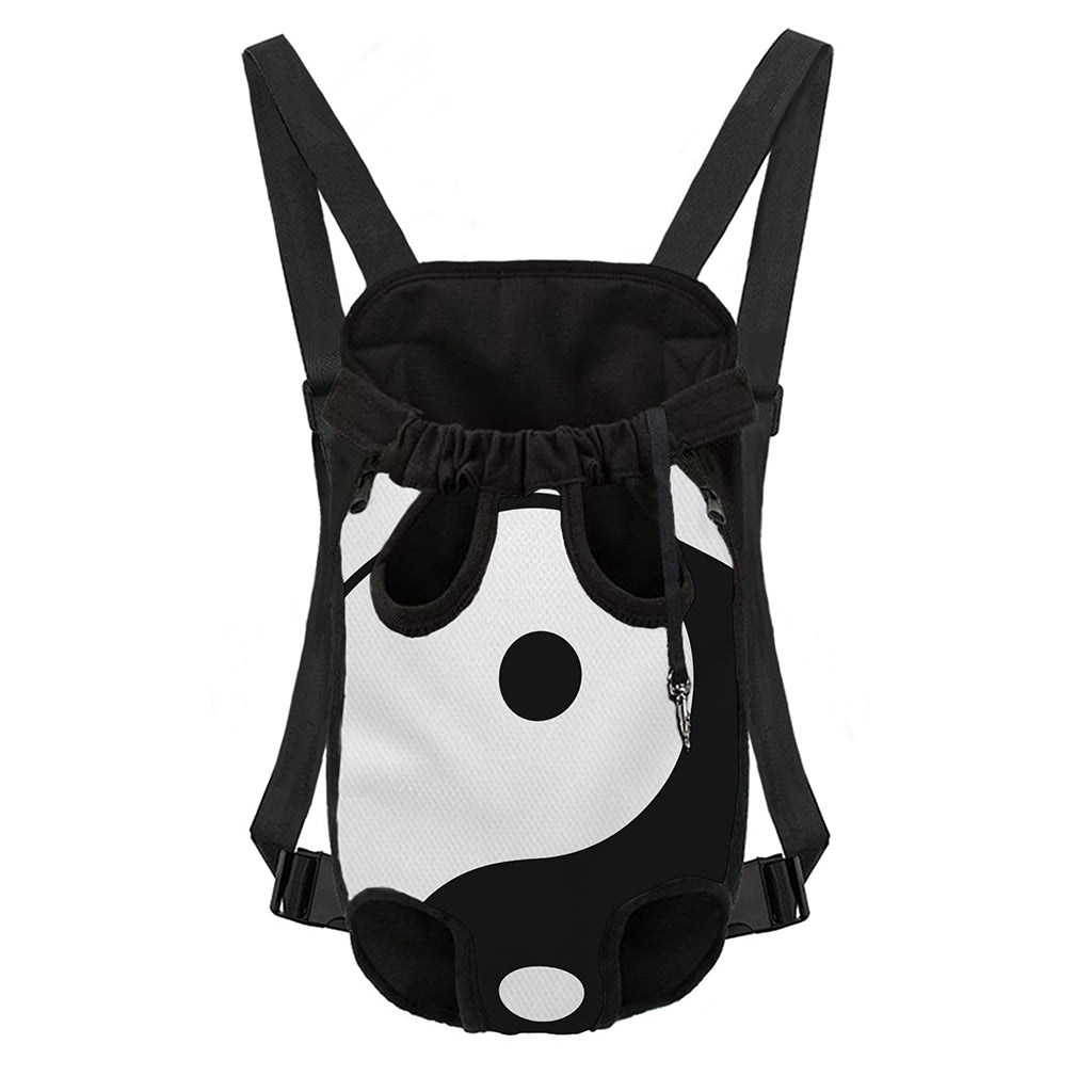 Black And White Yin Yang Symbol Print Pet Carrier Backpack