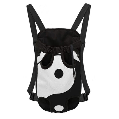 Black And White Yin Yang Symbol Print Pet Carrier Backpack